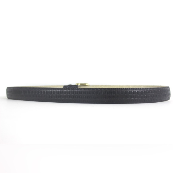 34”-38” Pierre Cardin Paris Vintage Black Leather Belt with Embossed Detail - Picture 5 of 8